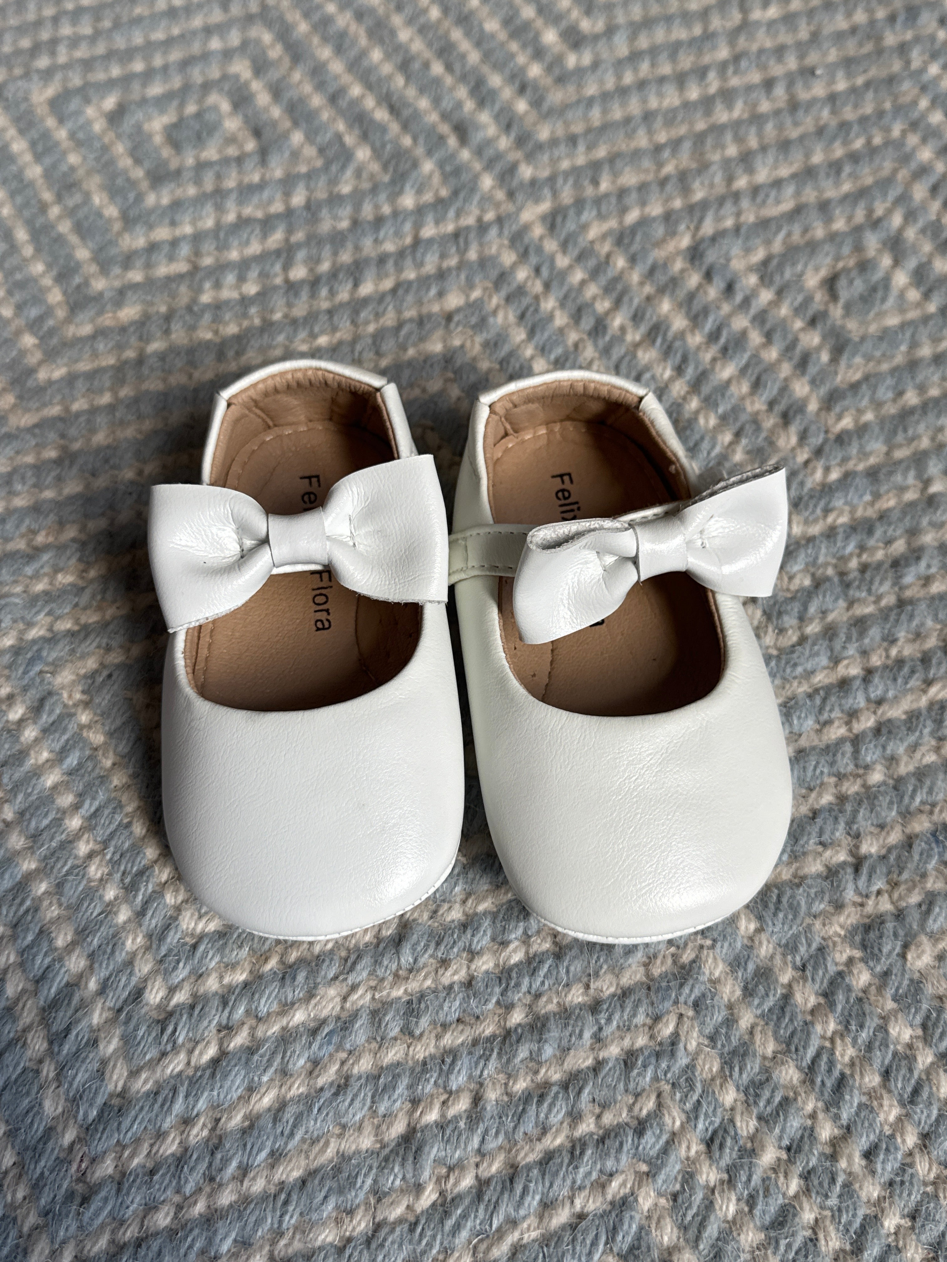 Felix and Flora White Patent Leather Mary Janes 4c