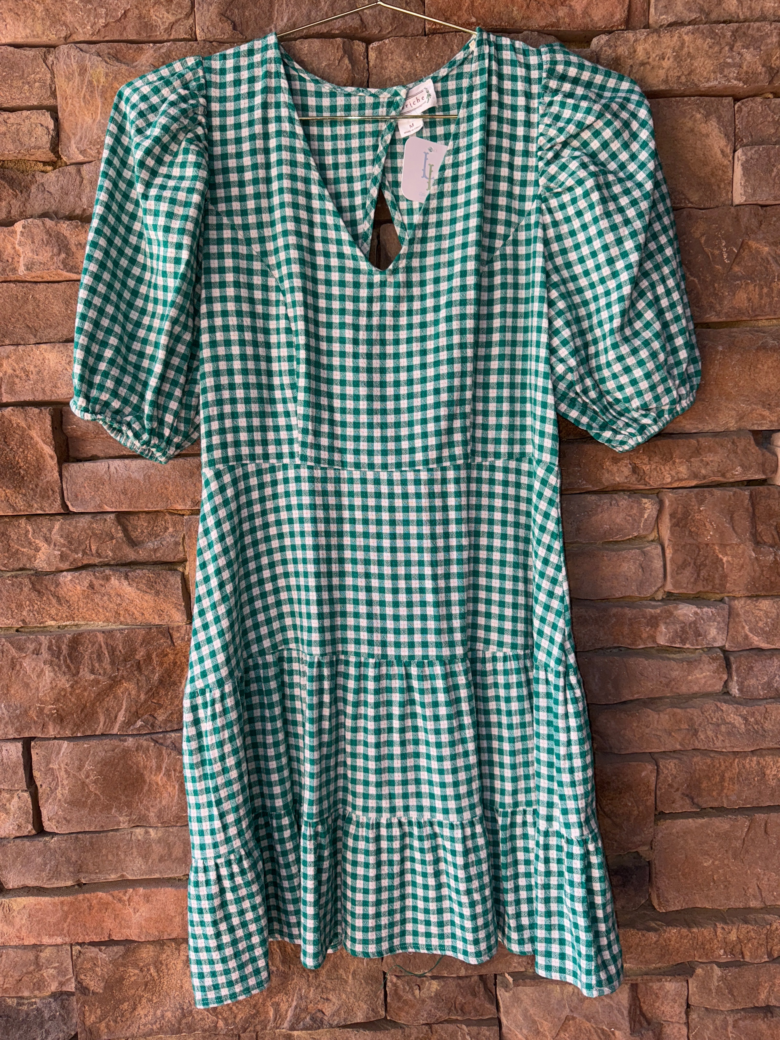 Loveriche Green Gingham Dress M