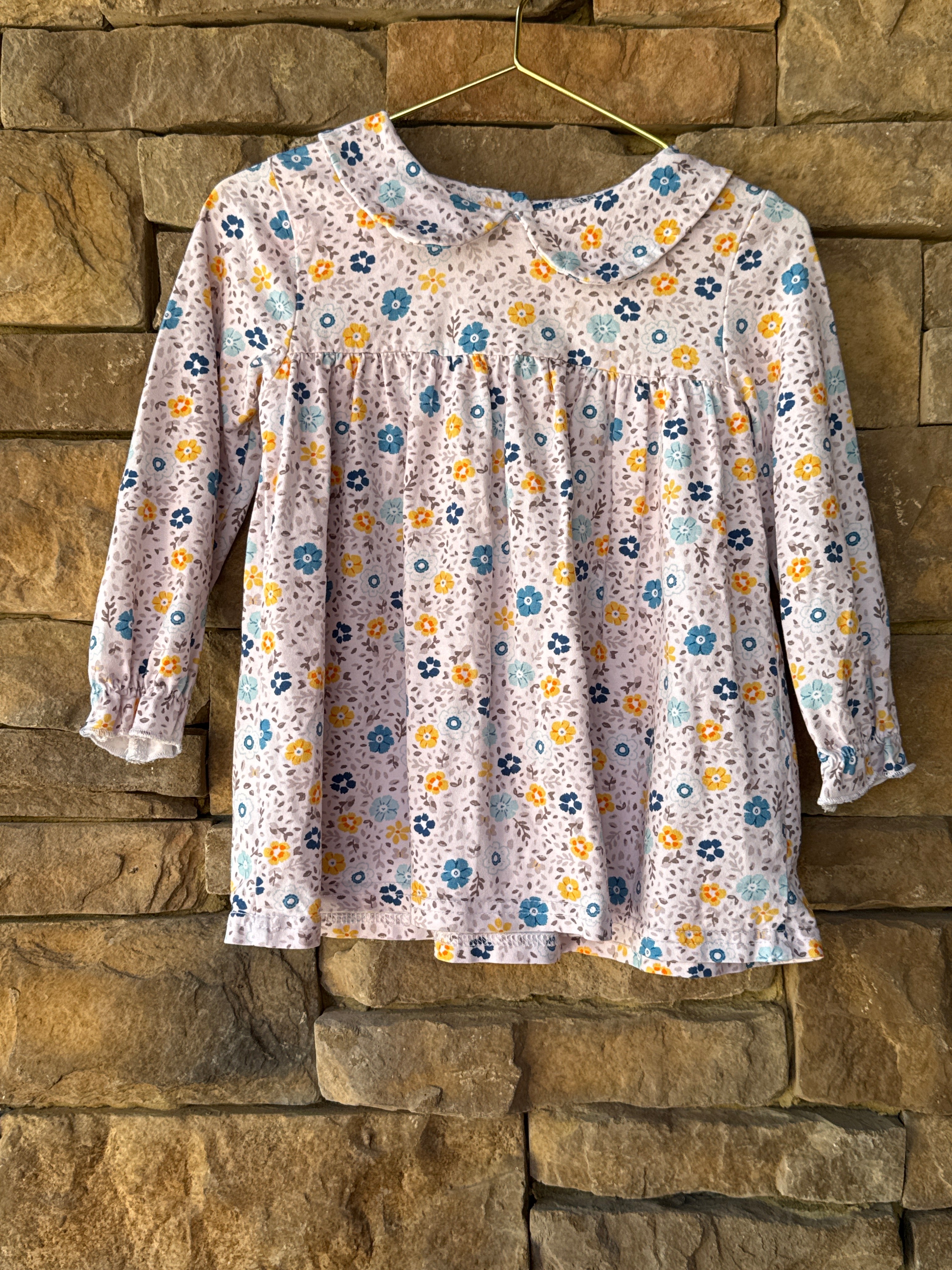 Stitchy Fish LS Floral Top 2T