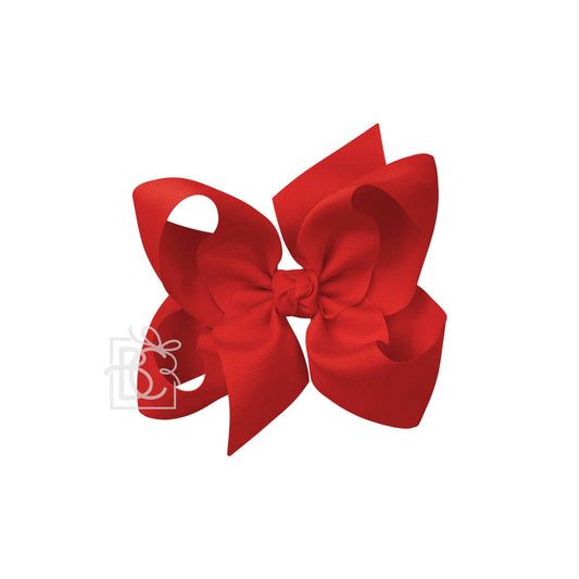 SIGNATURE GROSGRAIN BOW ON CLIP: 6.5" Jumbo - 2.25" Ribbon on Lg. Alligator Clip / RED