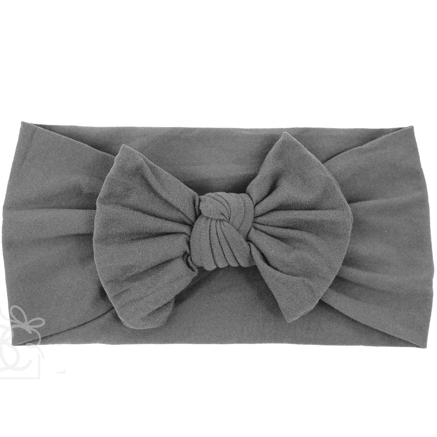 WIDE PANTYHOSE HEADBAND WITH KNOT BOW (SOLIDS): WHITE