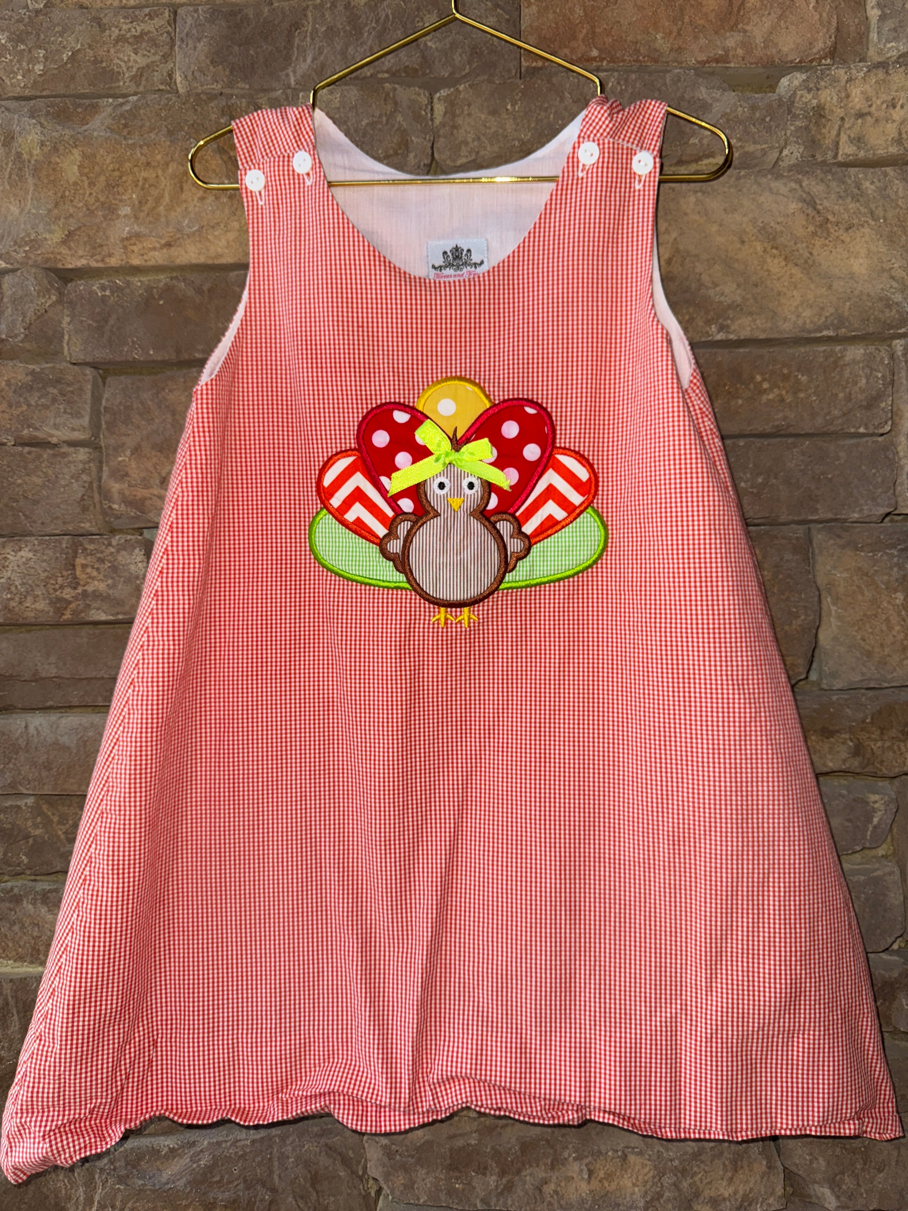 Gingham Turkey Dress 5T