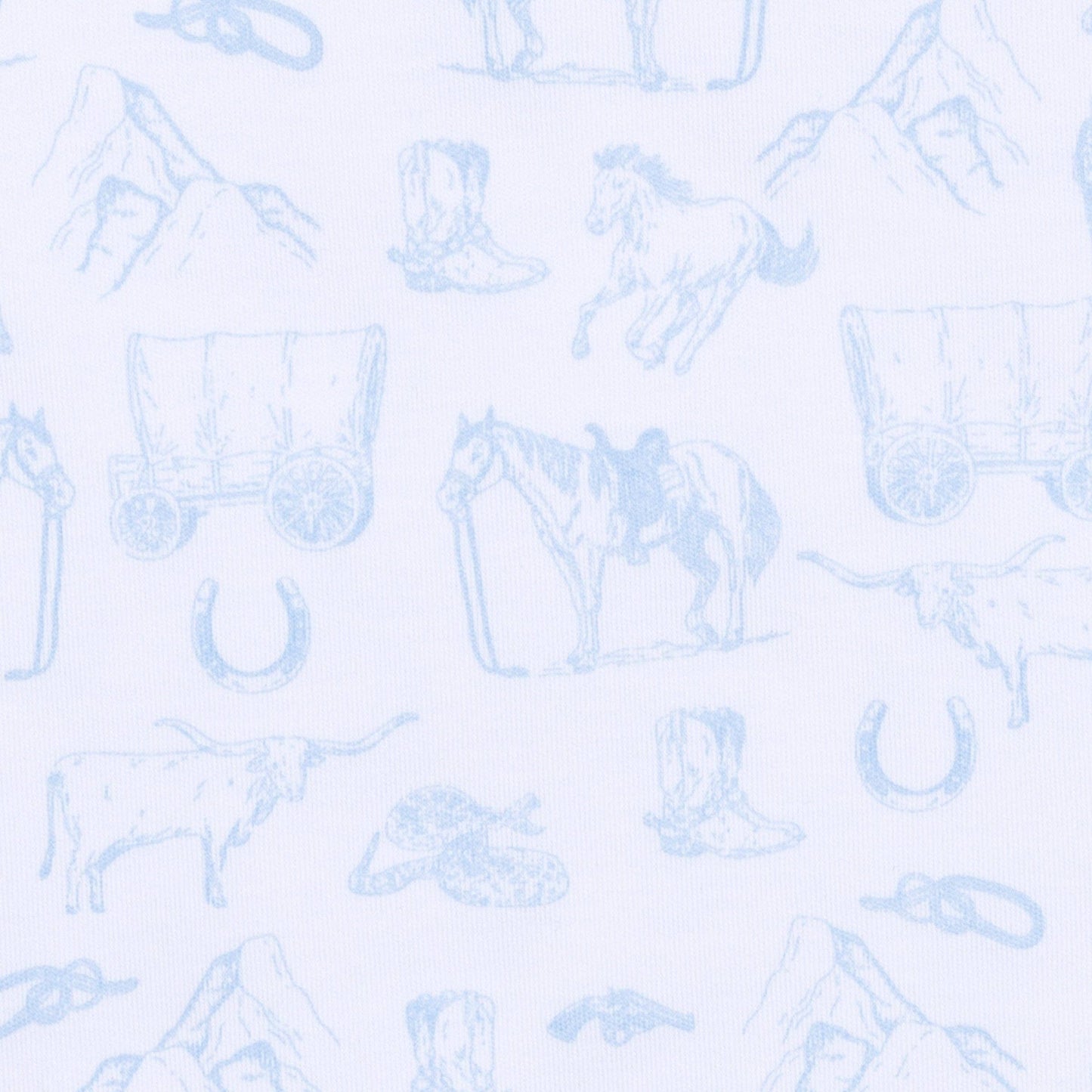 Wild West Toile Bubble - Light Blue