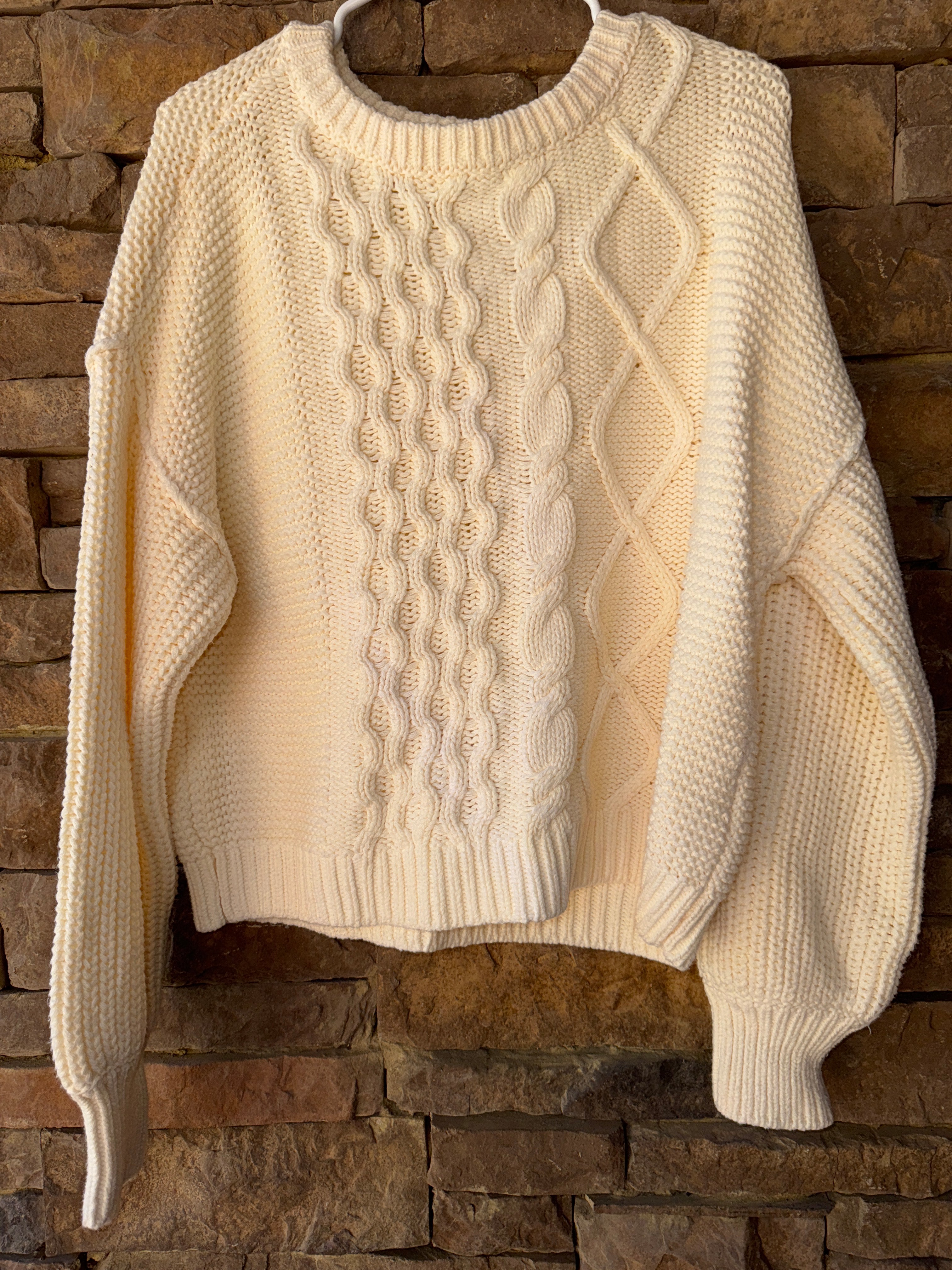 Fp Cream Knit Sweater S