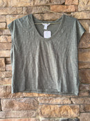 Athleta Olive Cropped Top M