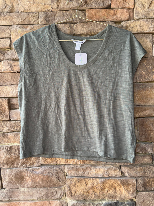 Athleta Olive Cropped Top M