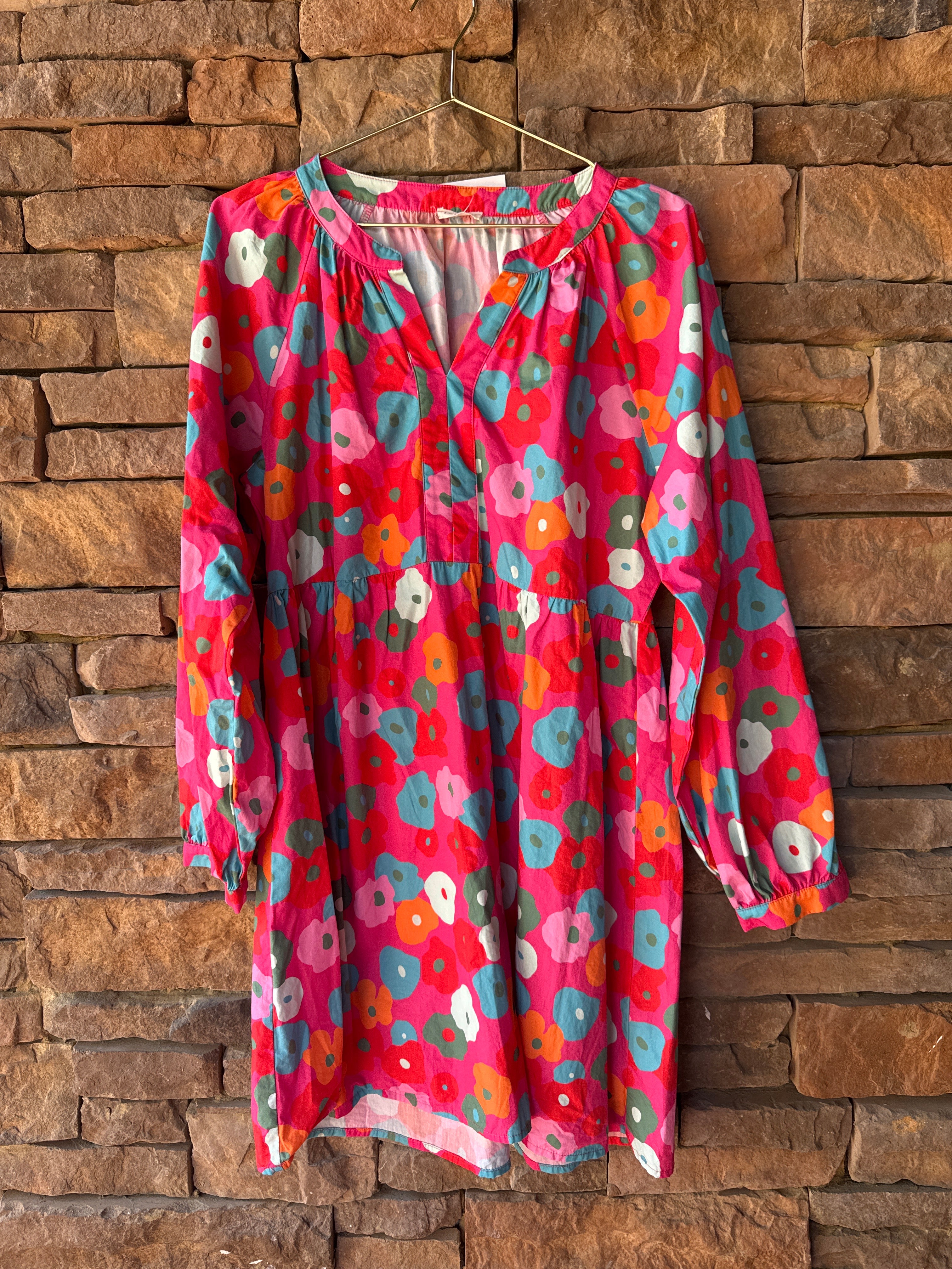 Jodifel Pink Floral LS Dress M