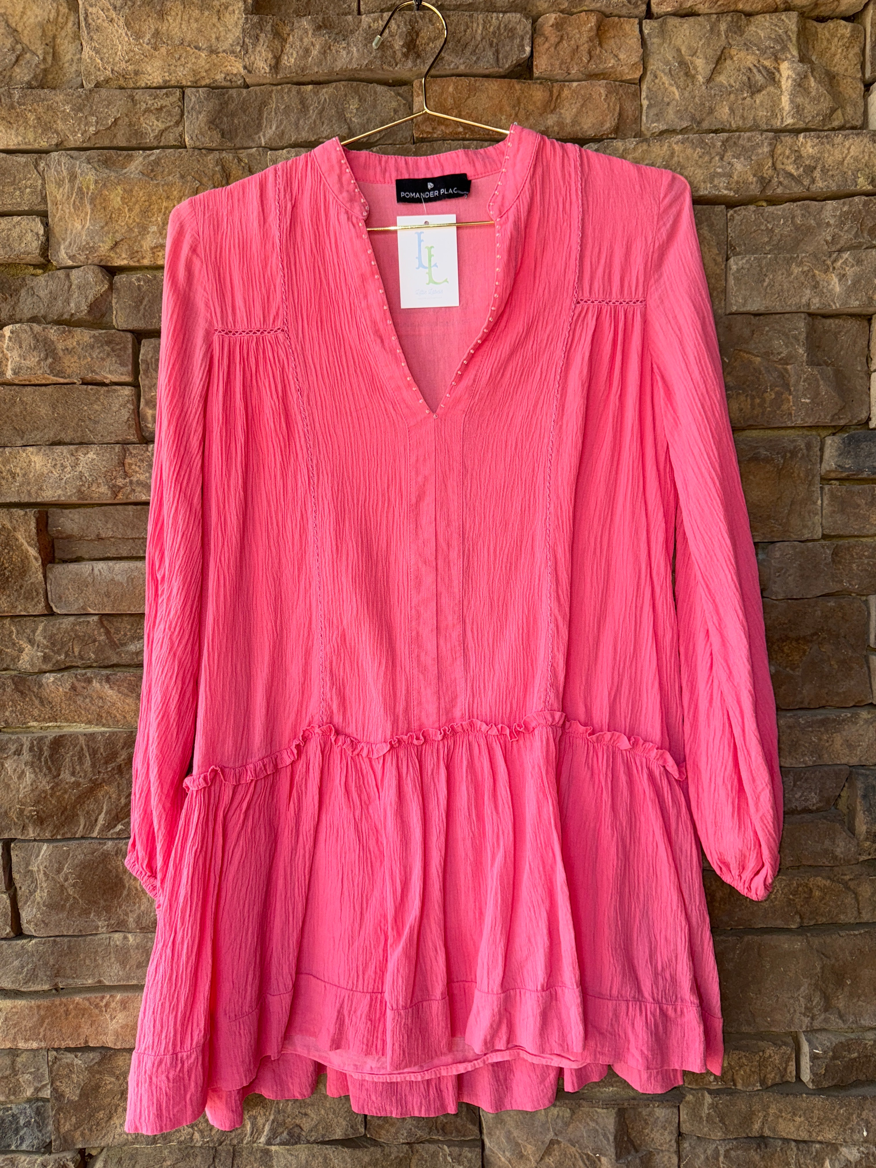 Tuckernuck Pomander Place Ophelia Pink Gauze Mini Dress XS