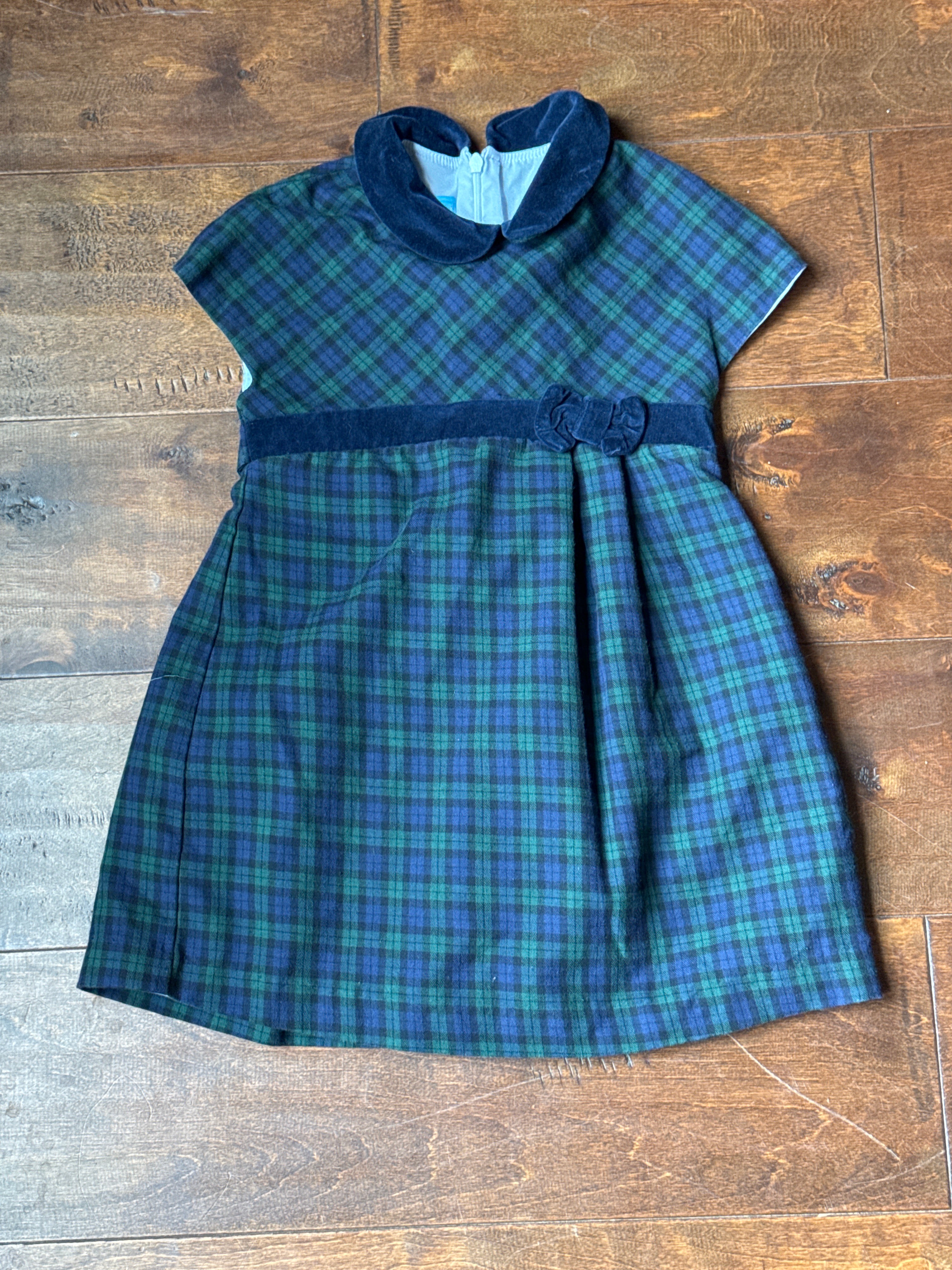 Anavini Plaid Velvet Collar Dress 5