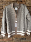 SuperPrity Zip Diamond Print Sweater XL