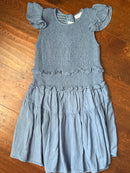 Pleat Blue Smocked Waist Dress 7