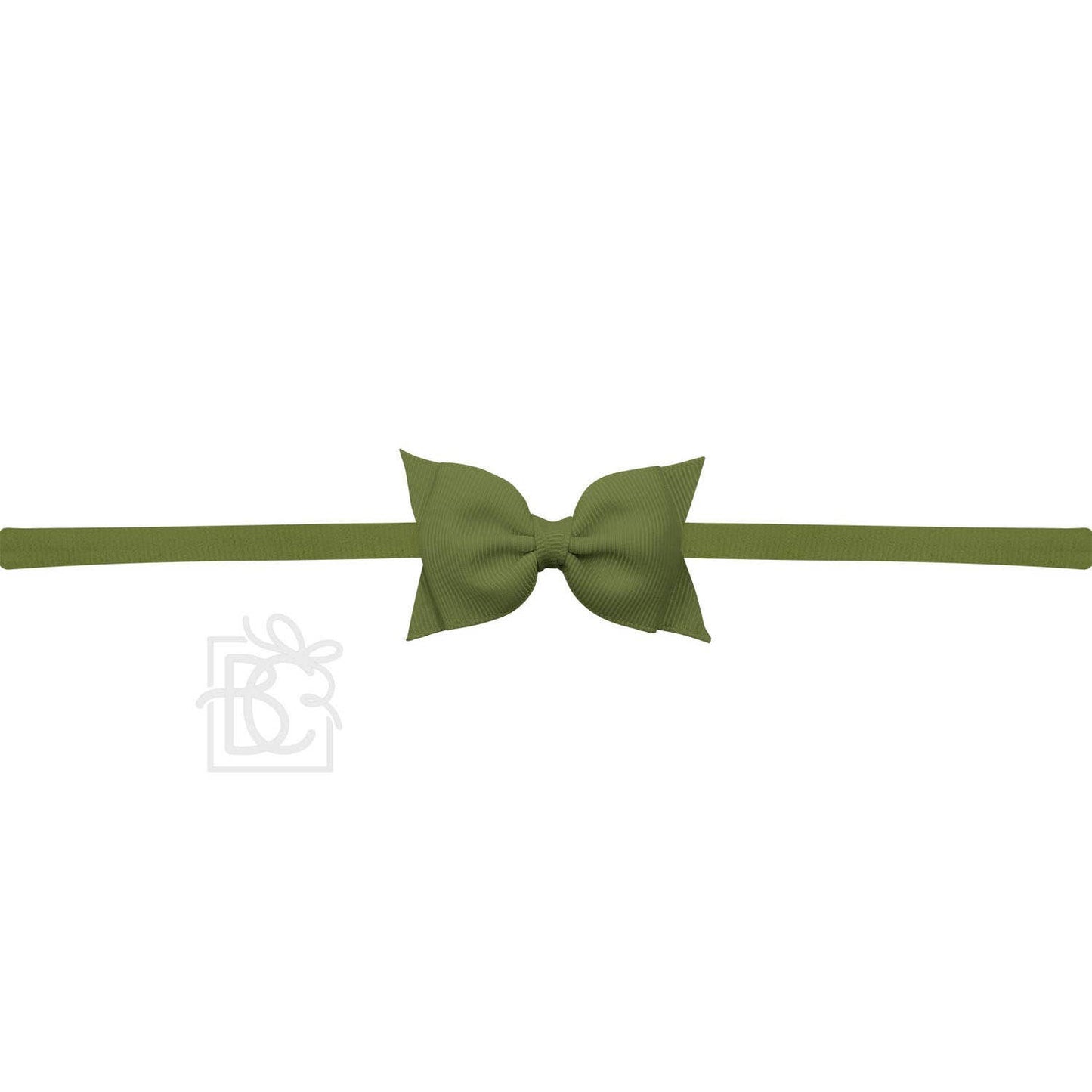 1/4" PANTYHOSE HEADBAND W/ 2.5" FLAT SOPHIA BOW: POWDER PINK