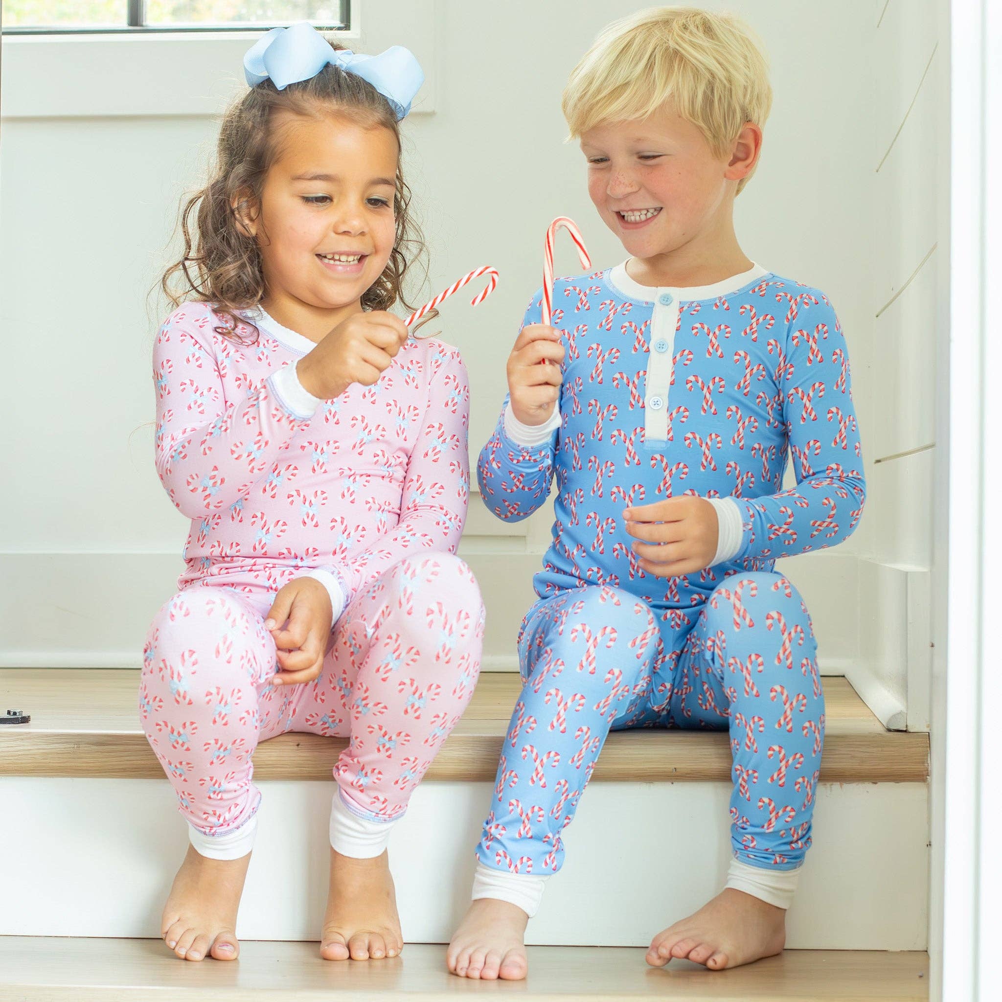 Girls Bamboo Loungewear - Candy Canes: 4T