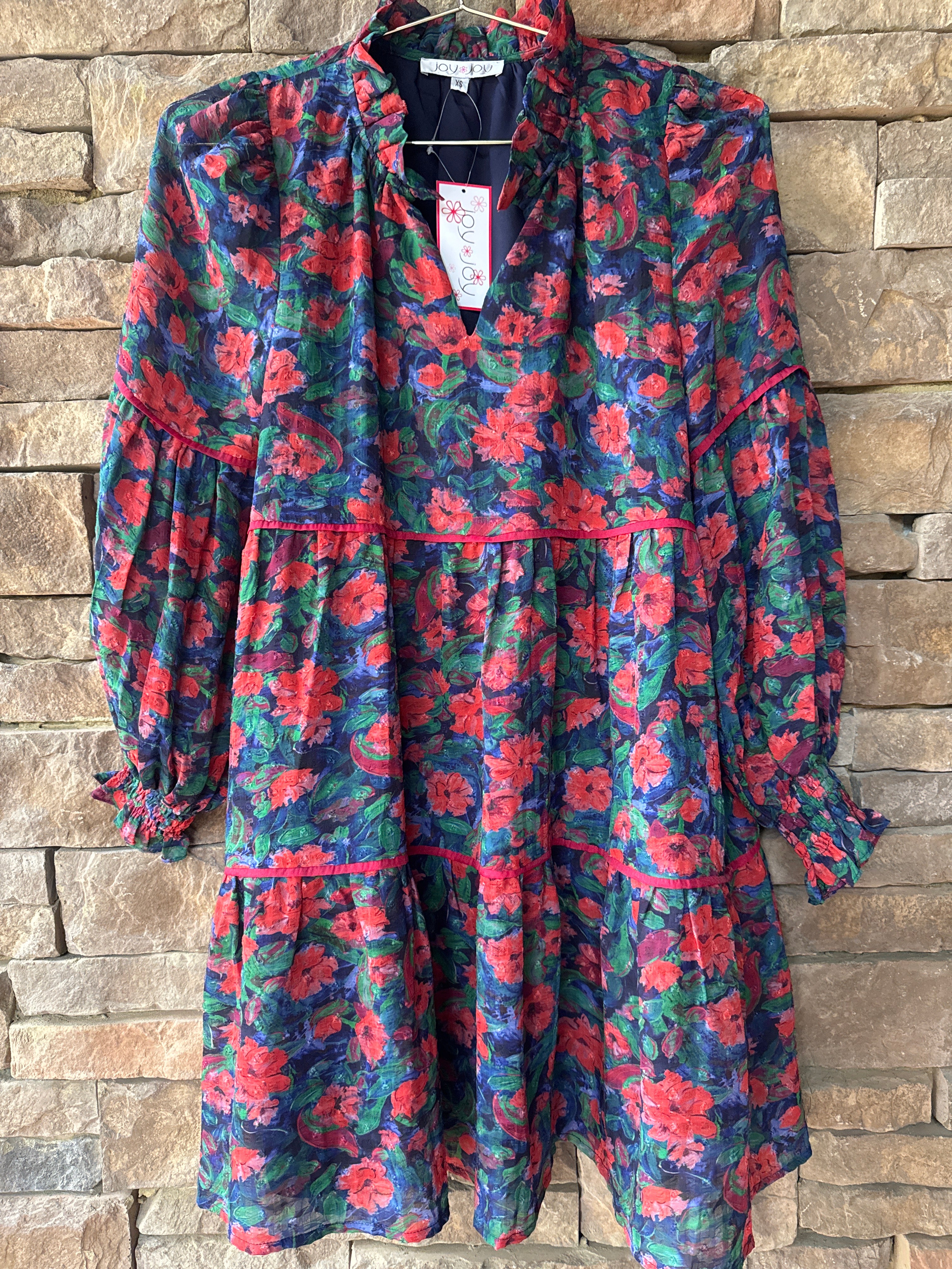 Joy Joy Dress in Jeweled Lillies XS