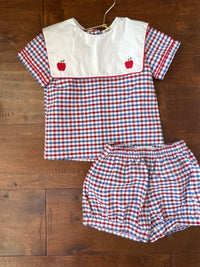Eliza James Kids Gingham Apple Set 18m