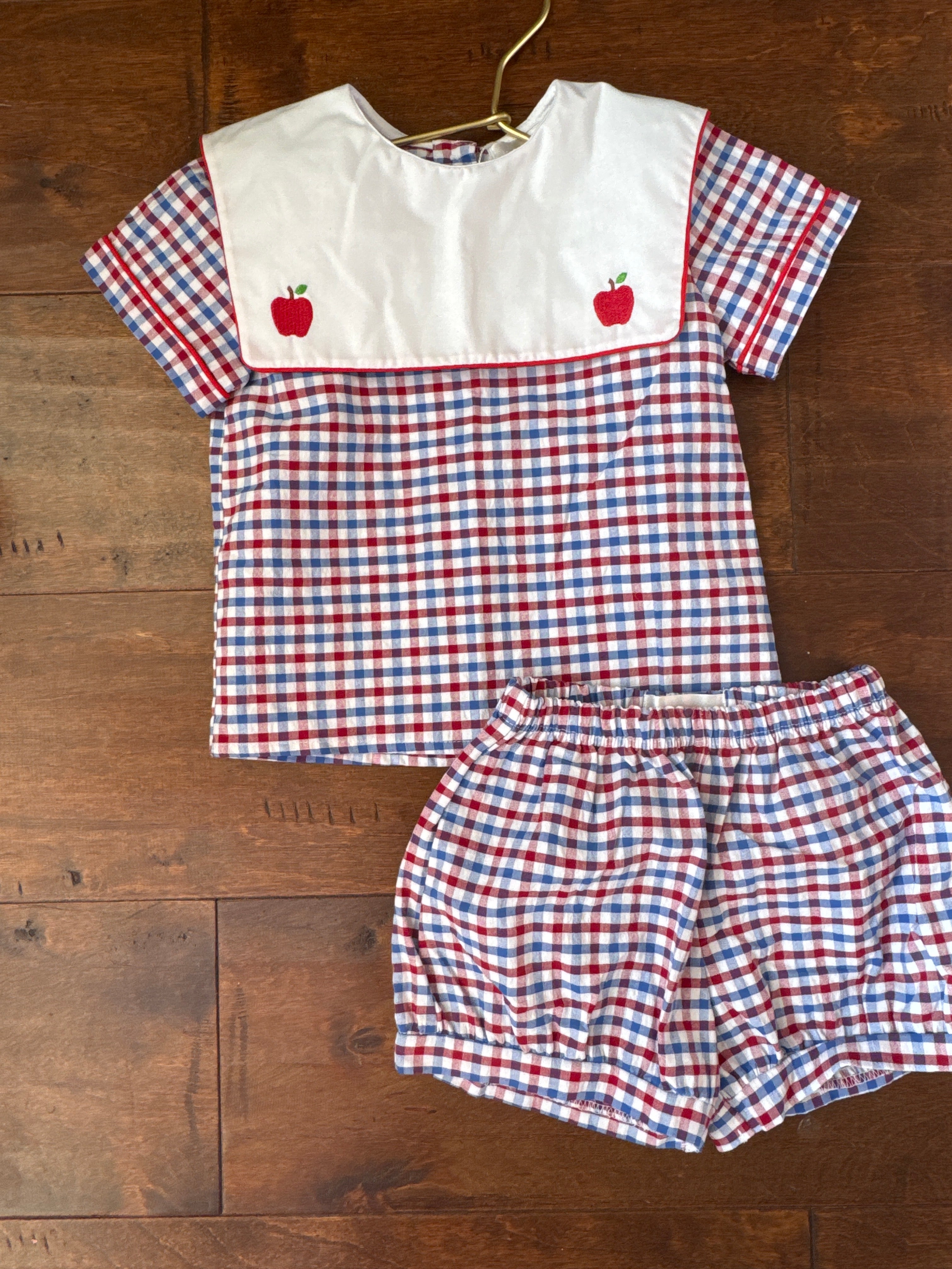 Eliza James Kids Gingham Apple Set 18m