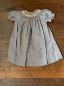 Be Mine Brown Floral Smock Dress 12M