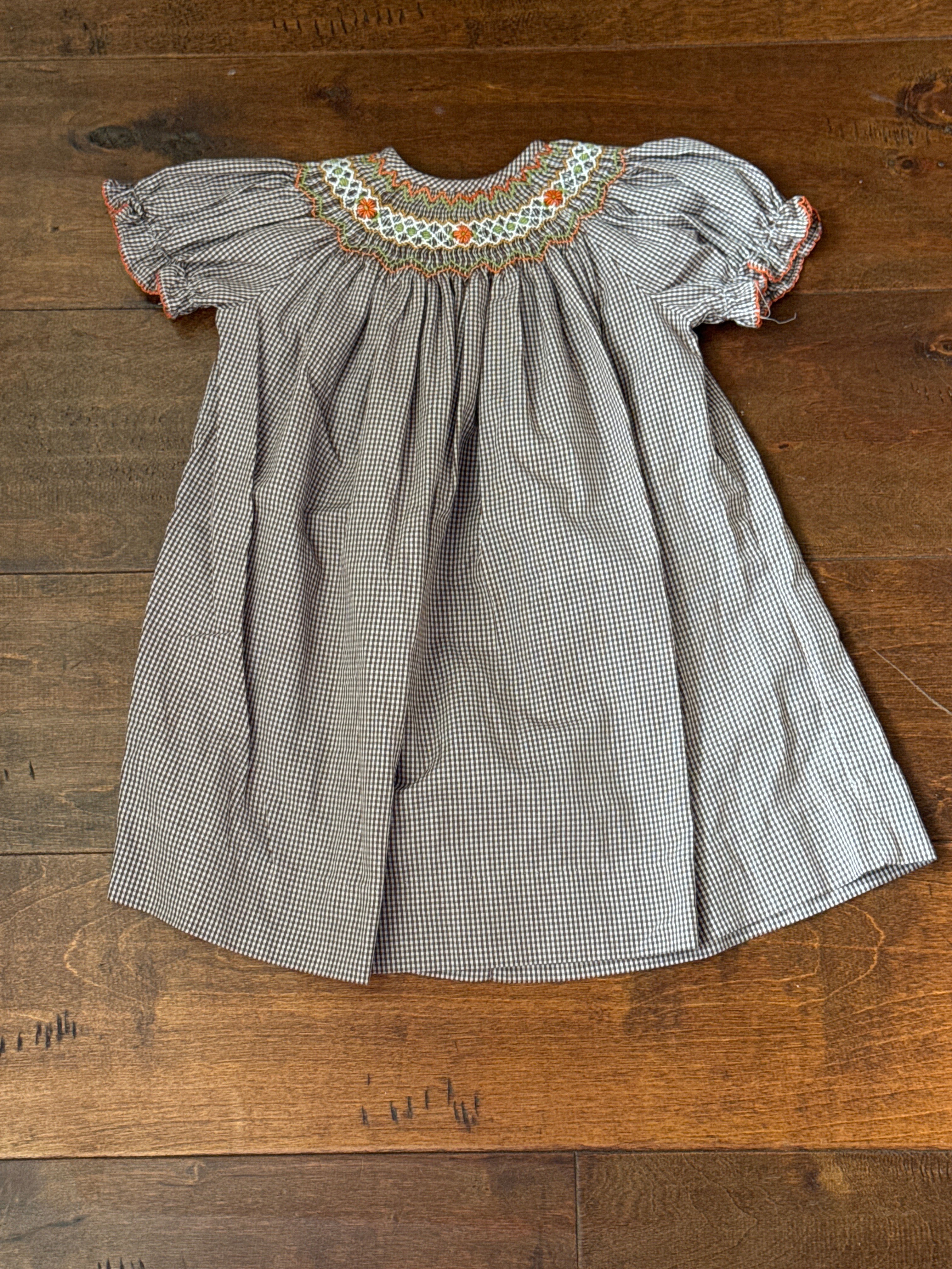Be Mine Brown Floral Smock Dress 12M