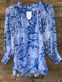 Jodifl Blue Paisley Top S