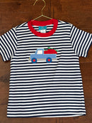 Claire & Charlie Red Apple Truck Knit Tee 4T