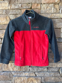 Columbia Red Grey Fleece Jacket 8