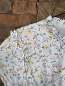 Gibson Ditsy Floral Smocked Waist Tiered Dress M