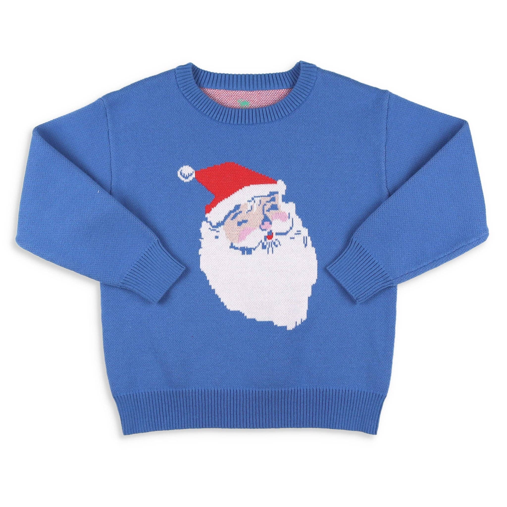 Sweater - Jolly Blue Santa: XS