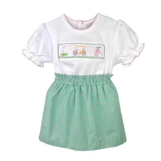 Top & Skort with Golf Picture Smocking