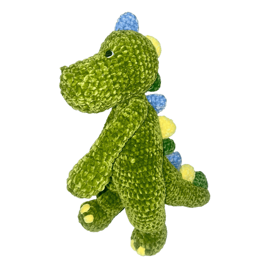 Dewey the Dinosaur Chenille Crochet Doll: 12"