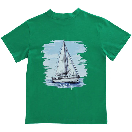 Sailboat on Green Tee