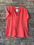 Crosby Peach V Neck Top XS