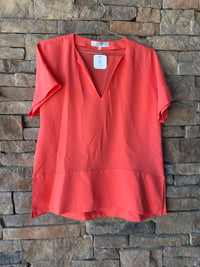 Crosby Peach V Neck Top XS