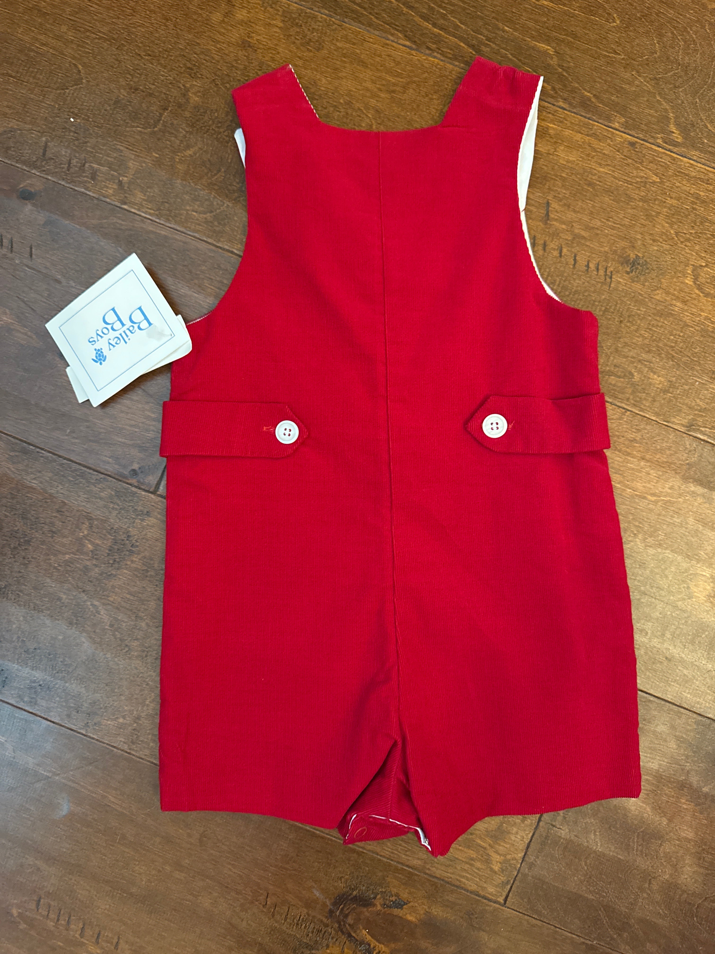 Bailey Boys Jon Jon Short w/ tab red cord 18m
