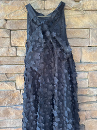 Anthropologie 3D Floral Black Mini Dress 4P