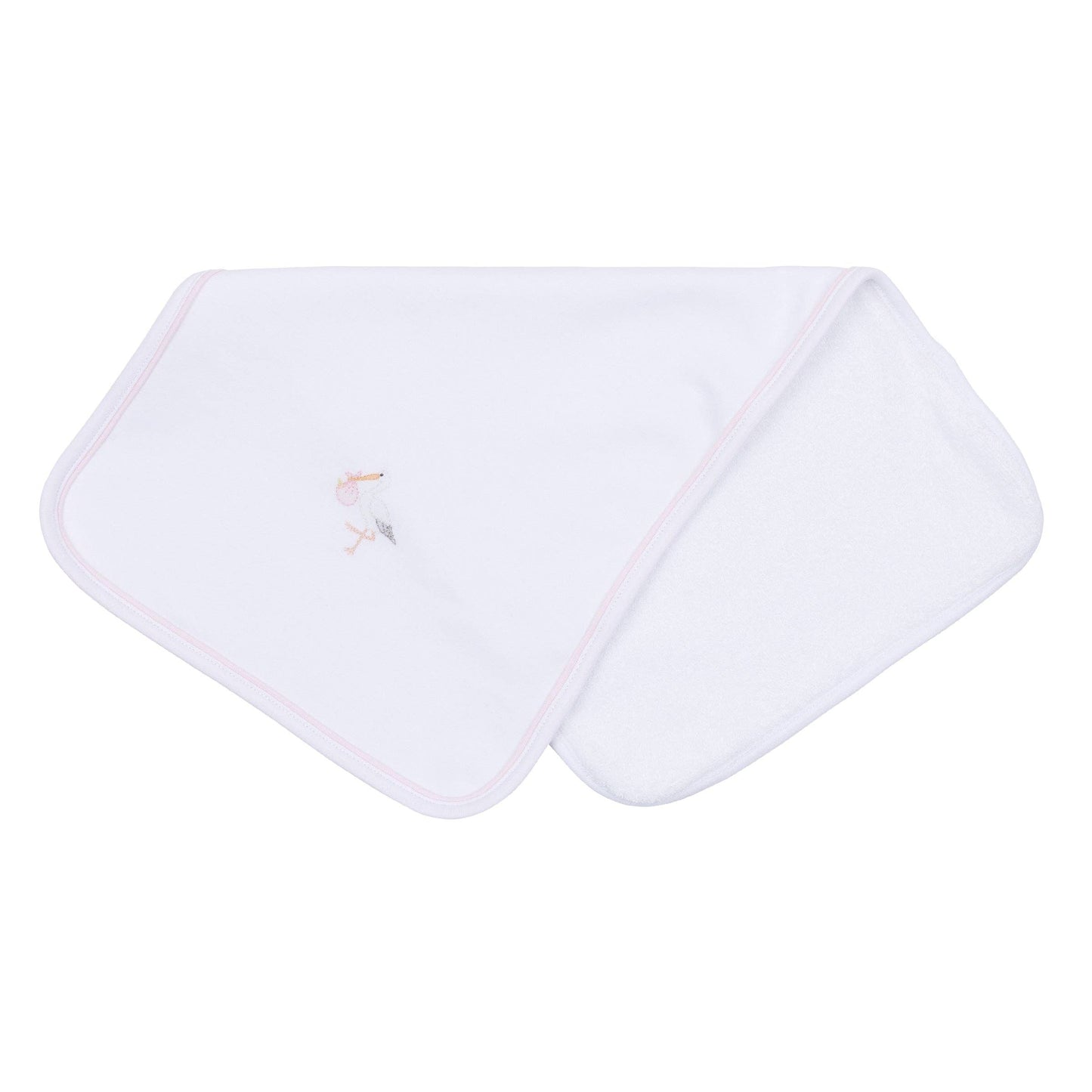 Vintage Stork Burp Cloth - Pink