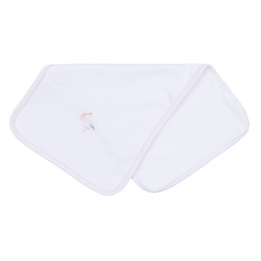 Vintage Stork Burp Cloth - Pink