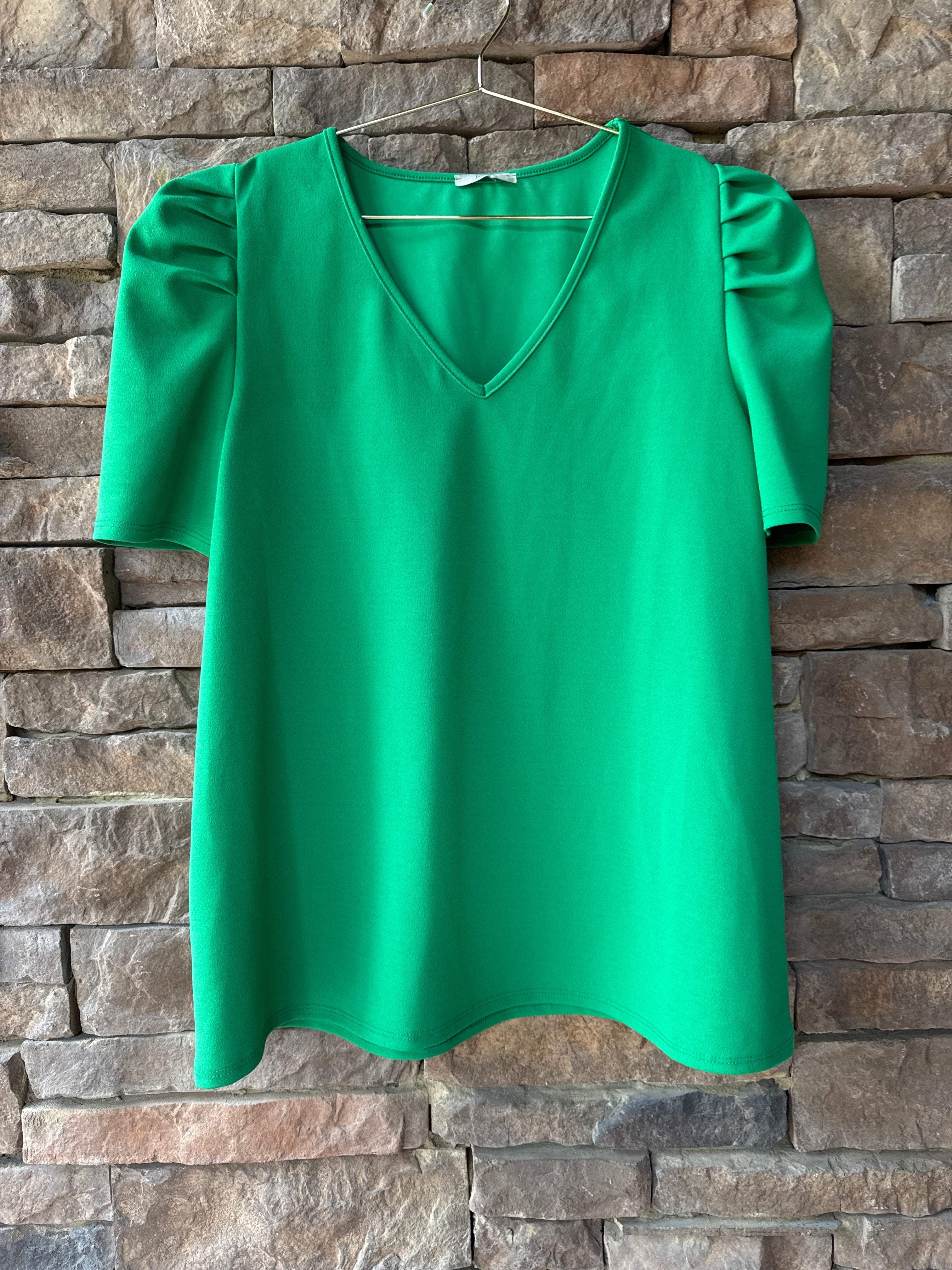 Jodifl Green Puff Sleeve Top M