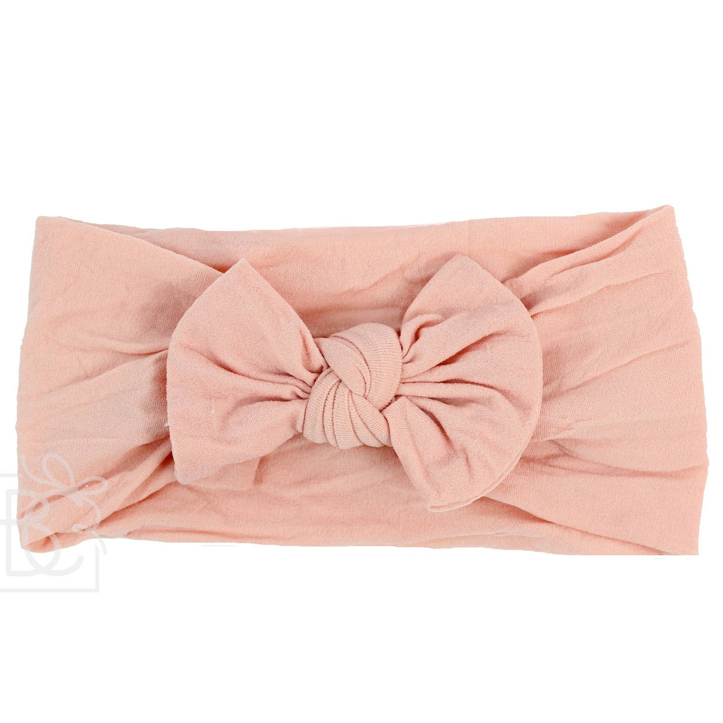 WIDE PANTYHOSE HEADBAND WITH KNOT BOW (SOLIDS): WHITE