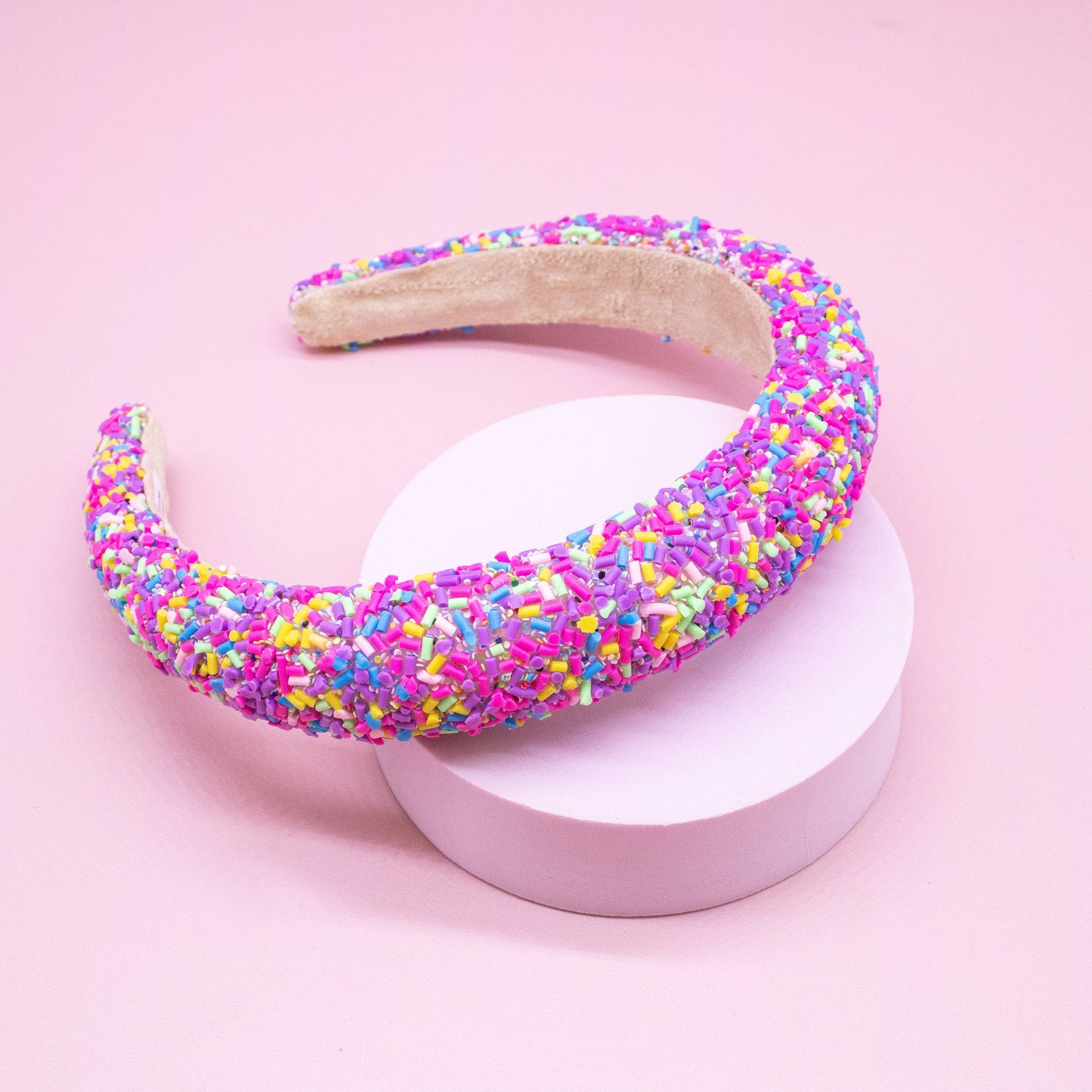 Padded Sprinkles Headband - Confetti Hair Band: Light Blue