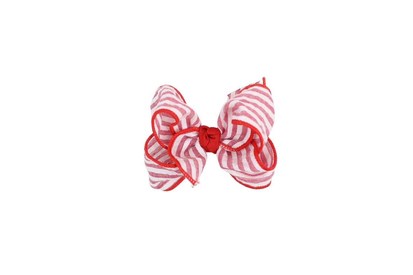 SEERSUCKER BOW ON CLIP: Light Pink / 4.5" Large - 1.5" Ribbon on Alligator Clip