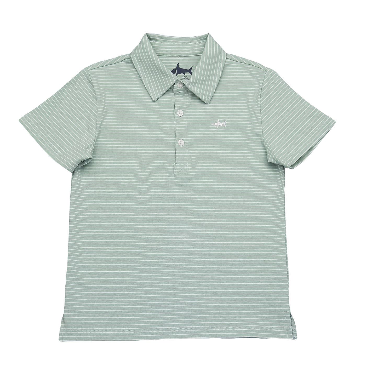 Banks Boys SS Polo Seafoam/White Stripe