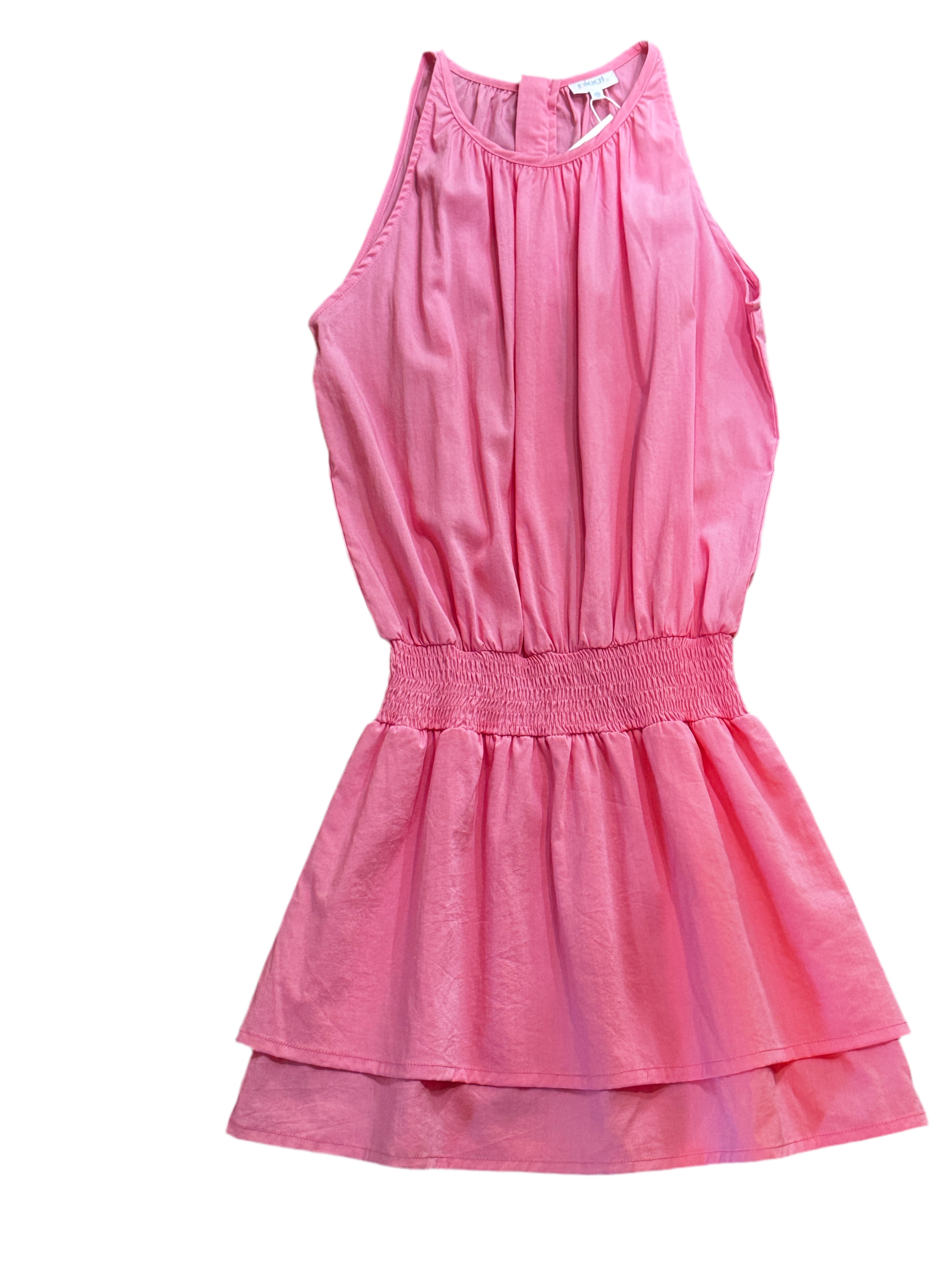 Pleat Wells Dress Hot Pink 14