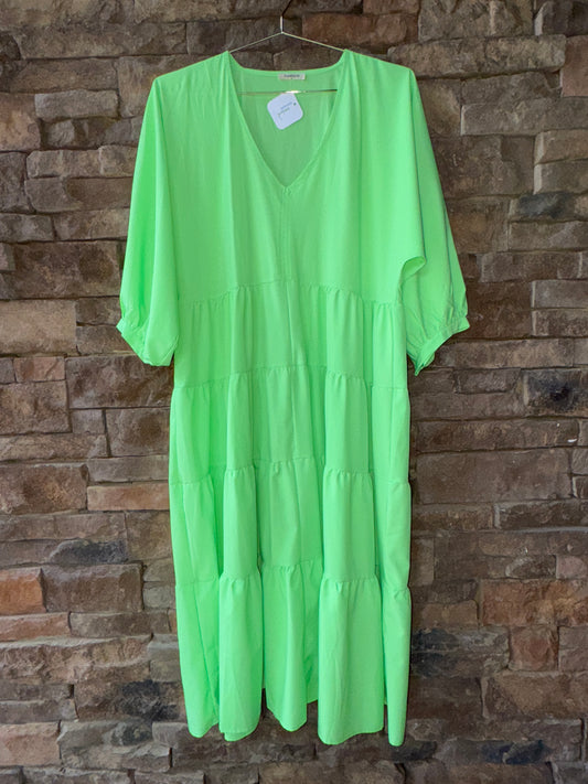 Sunday Up Lime Green Maxi Dress M