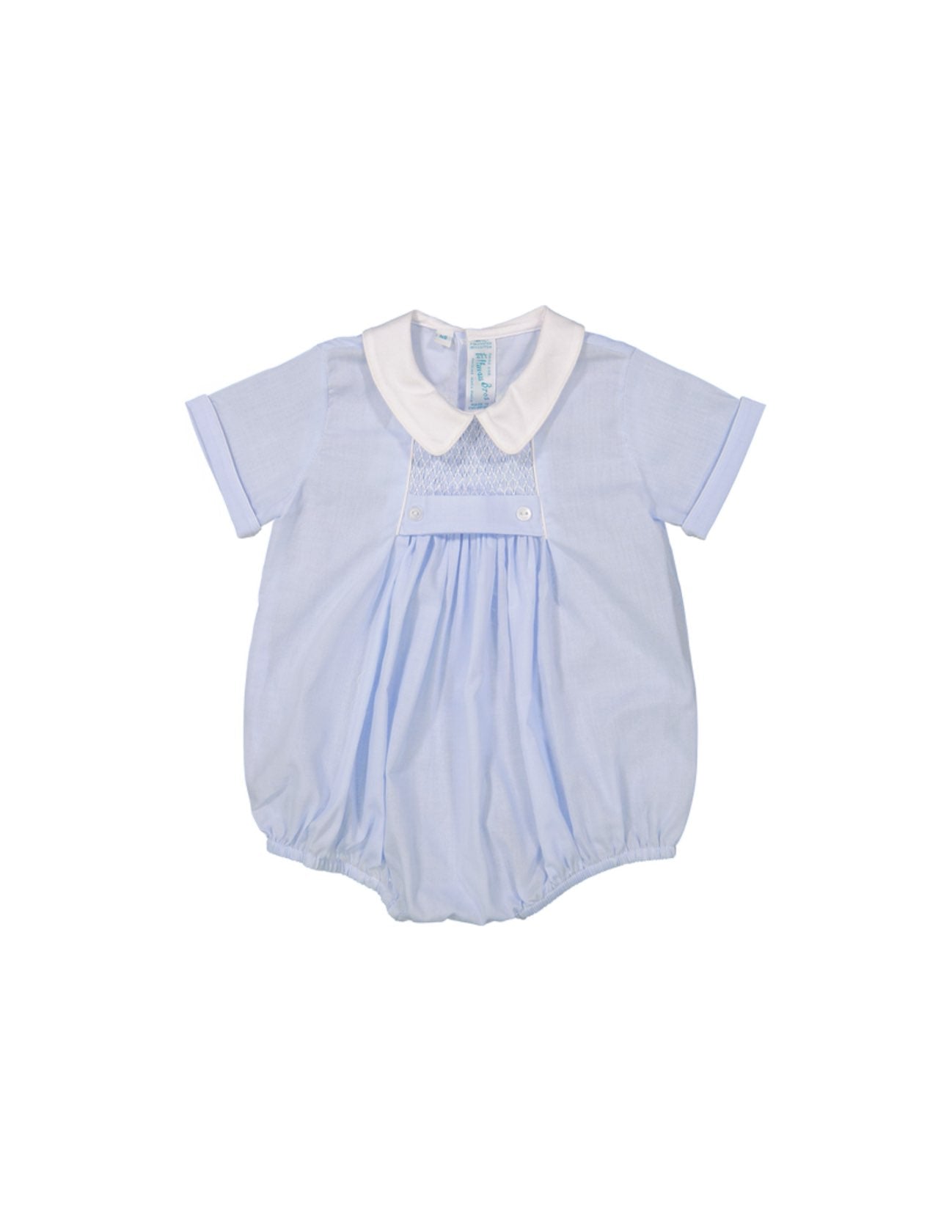 Chevron Smocked Creeper - Blue