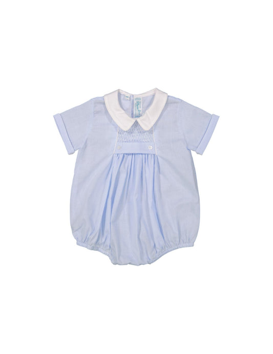 Chevron Smocked Creeper - Blue