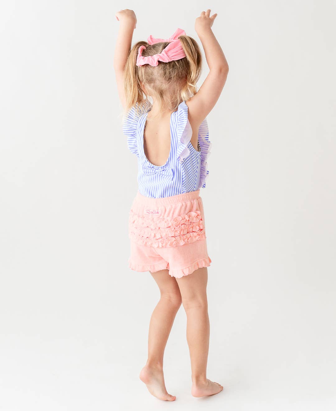 Periwinkle Blue Seersucker Waterfall One Piece Swimsuit