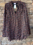 Buddy Love Black Floral Bell Sleeve Mini Medium