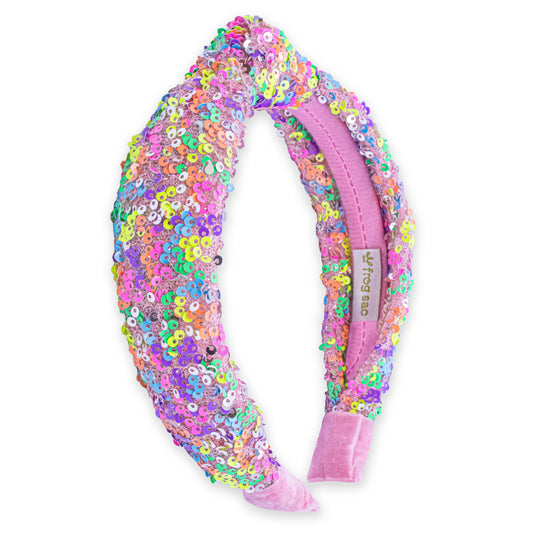 Sequin Knotted Hair Band Accessories: Rainbow