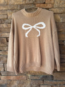 SJ Beige Bow Sweater M