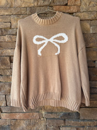 SJ Beige Bow Sweater M